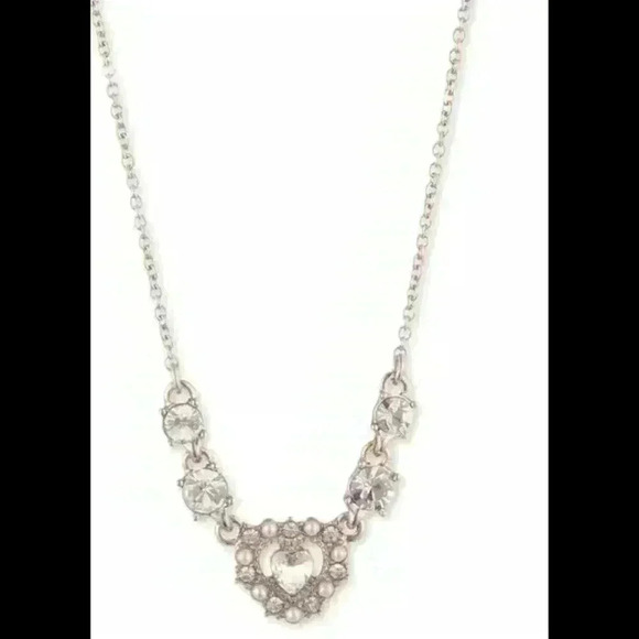 Marchesa Crystal Heart Frontal Necklace - Picture 1 of 3